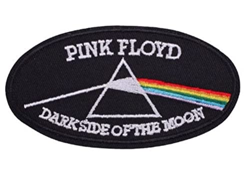 hotrodspirit - Patch Pink Floyd Oval Dark Side Moon 10 x 5 cm Aufnäher zum Aufbügeln, Rock Roll von hotrodspirit