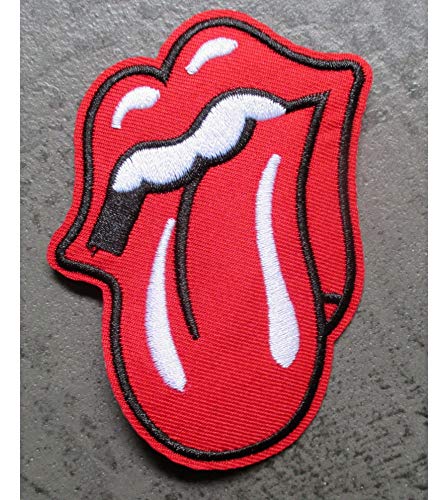 hotrodspirit - Patch Stones Mund Zunge rot Logo Gruppe 9 x 7 cm Hard Rock Roll Patch zum Aufbügeln von hotrodspirit