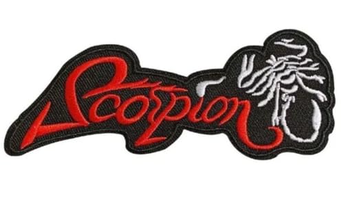 hotrodspirit - Patch zum Aufbügeln, Motiv: Skorpion, Tiermotiv, Rot und Weiß, 12,5 x 5 cm von hotrodspirit