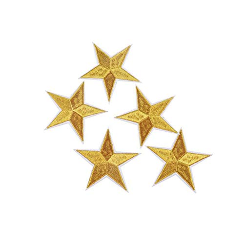 Goldene Stern-Aufnäher, gestickt, 10 Stück, für Kleidung, Nähen, Stickaufnäher zum Aufnähen/Aufbügeln, Bastelzubehör für Kleidung, Hüte, Jeans von hou zhi liang