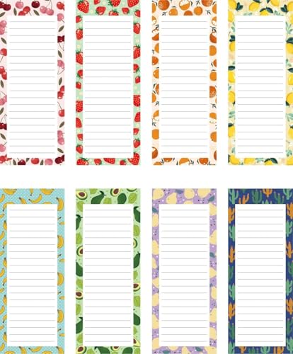 hoziel Magnetische Notizblöcke für Kühlschrank, 8er-Pack, To-Do-Liste, Einkaufsliste, Einkaufsliste, Erinnerungen, Rezepte, 3,5 "x 9", 50 Blatt, Magnet-Notizblock Vintange Fruits hoziel Magnetische Notizblöcke für Kühlschrank, 8er-Pack, To-Do-Liste, Einkaufsliste, Einkaufsliste, Erinnerungen, Rezepte, 3,5 "x 9", 50 Blatt, Magnet-Notizblock Vintange Fruits von hoziel