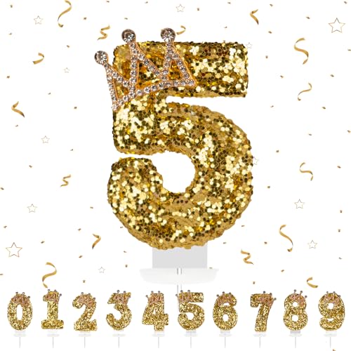 Geburtstagskerzen Krone Zahlen, Geburtstag gold Kerzen 5, Zahlenförmige Kerze, 3D Tortendeko, kuchen Dekoration für Geburtstag Party, Hochzeiten, Firmenfeiern, Jubiläen, Birthday Candle Nummer Geburtstagskerzen Krone Zahlen, Geburtstag gold Kerzen 5, Zahlenförmige Kerze, 3D Tortendeko, kuchen Dekoration für Geburtstag Party, Hochzeiten, Firmenfeiern, Jubiläen, Birthday Candle Nummer von hpnparty