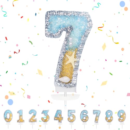 Geburtstagskerzen Zahlen, Meerjungfrau Geburtstag Kerzen 7, Zahlenförmige Kerze, 3D Tortendeko, kuchen Dekoration für Geburtstag Party, Hochzeiten, Firmenfeiern, Jubiläen, Birthday Candle Nummer Geburtstagskerzen Zahlen, Meerjungfrau Geburtstag Kerzen 7, Zahlenförmige Kerze, 3D Tortendeko, kuchen Dekoration für Geburtstag Party, Hochzeiten, Firmenfeiern, Jubiläen, Birthday Candle Nummer von hpnparty