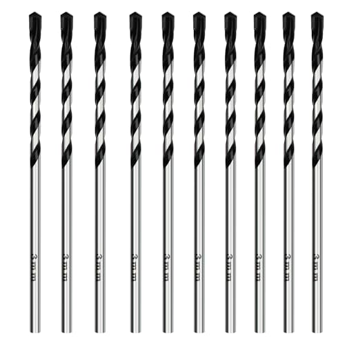 HSAWBIT Steinbohrer-Set, 3 mm, Betonbohrer, Wolframkarbid-Bohrer für Ziegelwände, Glas, Kunststoff, Zement, weiche Fliesen, 10 Stück HSAWBIT Steinbohrer-Set, 3 mm, Betonbohrer, Wolframkarbid-Bohrer für Ziegelwände, Glas, Kunststoff, Zement, weiche Fliesen, 10 Stück von hsawbit