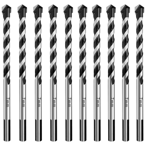 HSAWBIT Steinbohrer-Set, 7 mm, Betonbohrer, Wolframkarbid-Bohrer für Ziegelwände, Glas, Kunststoff, Zement, weiche Fliesen, 10 Stück HSAWBIT Steinbohrer-Set, 7 mm, Betonbohrer, Wolframkarbid-Bohrer für Ziegelwände, Glas, Kunststoff, Zement, weiche Fliesen, 10 Stück von hsawbit