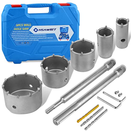 Hohl-Bohrkrone set 30mm 40mm 65mm 80mm 100mm mit M22 Gewinde SDS plus 300mm und SDS Max 300mm Wandlochsägebohrer für Mauerwerk und Beton Hohl-Bohrkrone set 30mm 40mm 65mm 80mm 100mm mit M22 Gewinde SDS plus 300mm und SDS Max 300mm Wandlochsägebohrer für Mauerwerk und Beton von hsawbit
