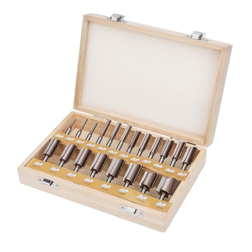 hsawbit 1/4-Zoll-Schaft gerader Fräser-Bit-Set, 3/4/5/6/7/8/9/10/11/12/13/14/15/16/17/18/19/20/22/25 mm (20 Stück) von hsawbit