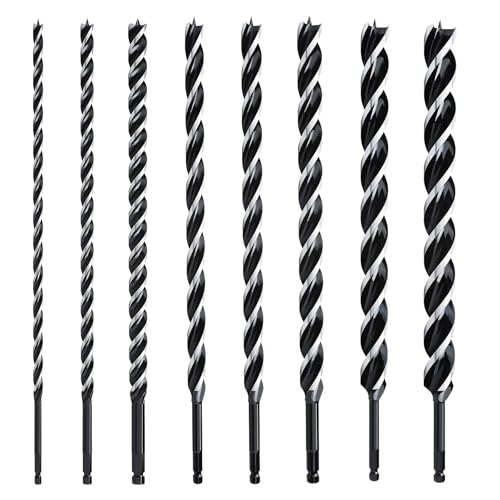 hsawbit Holzbohrer-Set, Schlangenbohrer-Set, extra lang, 460 mm x 10 mm, 12 mm, 14 mm, 16 mm, 20 mm, 22 mm, 25 mm, 32 mm, 8 Stück hsawbit Holzbohrer-Set, Schlangenbohrer-Set, extra lang, 460 mm x 10 mm, 12 mm, 14 mm, 16 mm, 20 mm, 22 mm, 25 mm, 32 mm, 8 Stück von hsawbit