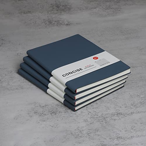 huaao Notizbuch A5 liniertes Leder 4er Pack Hardcover Notizbücher mit Hochwertigem Dickem 100 gsm, Journal Notizbücher Klassisches Notizblock für Schreiben, Büro, Schule, Geschäft 14,5 * 21 cm, Blau von huaao