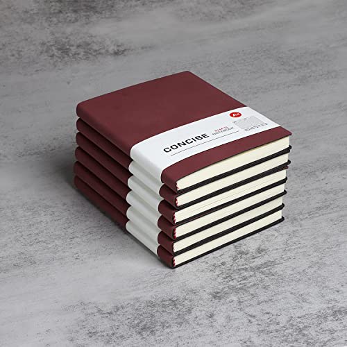 huaao Notizbuch A6 liniertes Leder 6er Pack Hardcover Notizbücher mit Hochwertigem Dickem 100 gsm, Journal Notizbücher Klassisches Notizblock für Schreiben, Büro, Schule, Geschäft 10,5 * 14 cm, Rot von huaao