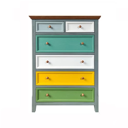 huanglyc-232 Kommode für Schlafzimmer- Bunte Schubladenkommode – Schubladenkommode aus Holz – Organizer und Aufbewahrungsschrank for Flur – Eingangsbereich oder Wohnzimmer Kommode(80 * 40 * 110cm) von huanglyc-232