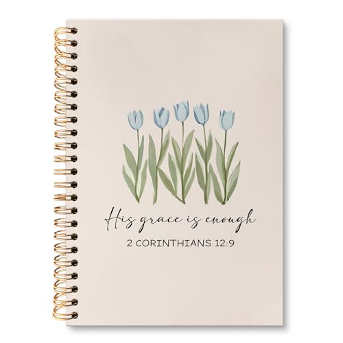 huester Notizbuch mit christlichem Blumenmuster, blaue Tulpenblumen, "His Grace Is Enough Bibel-Tagebuch", Bibel-Tagebuch, Notizbücher für Notizen, florales Hardcover-Papier, Spiralnotizbuch, 14 x 21 huester Notizbuch mit christlichem Blumenmuster, blaue Tulpenblumen, "His Grace Is Enough Bibel-Tagebuch", Bibel-Tagebuch, Notizbücher für Notizen, florales Hardcover-Papier, Spiralnotizbuch, 14 x 21 von huester