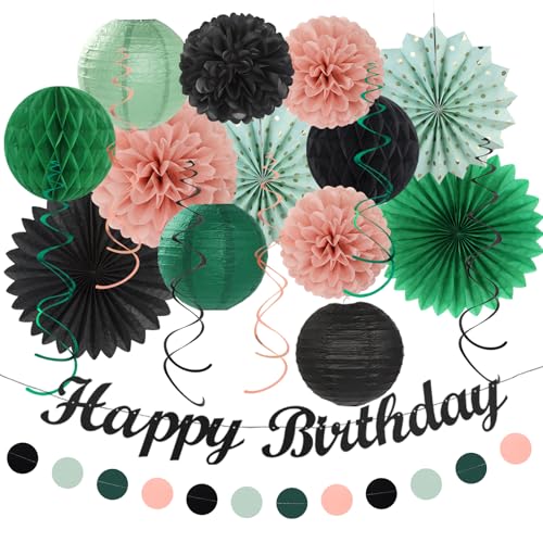 Geburtstagsparty-Dekorationen für Mädchen und Frauen, 21 Stück, Papier-Luftschlangen, Laternen, Blumen-Tissue-Pompons, Fächerzubehör, Wandhintergrund, Dekoration Huglony Geburtstagsparty-Dekorationen für Mädchen und Frauen, 21 Stück, Papier-Luftschlangen, Laternen, Blumen-Tissue-Pompons, Fächerzubehör, Wandhintergrund, Dekoration Huglony von huglony