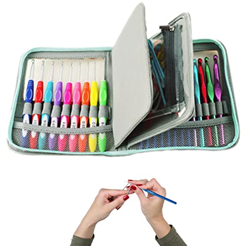 huiba Häkelnadel-Set – weiche Griffe mit weichem Griff, Stricknadeln, Stricknadel-Set für Garn mit Häkelgriffen mit weichem Griff, Nadeln für Kit von huiba