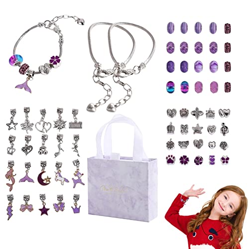 huiba Schmuck-Set zur Herstellung von Charm-Armbändern, Set zur Herstellung von Charm-Armbändern, Schmuck-Set mit bunten Perlen, Schmuckzubehör huiba Schmuck-Set zur Herstellung von Charm-Armbändern, Set zur Herstellung von Charm-Armbändern, Schmuck-Set mit bunten Perlen, Schmuckzubehör von huiba