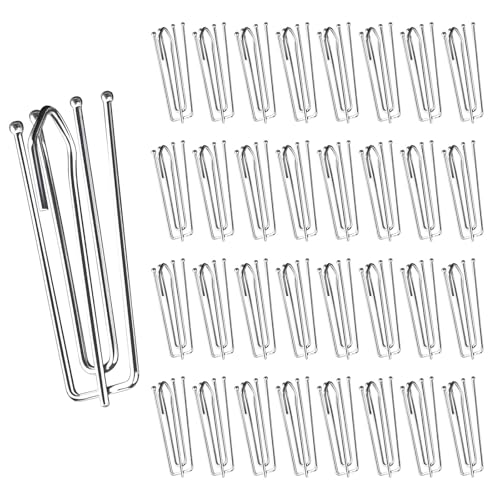 Gardinenhaken Metall,Vorhanghaken aus Edelstahl,4 Zinken Pinch Vorhang Falte Haken,Curtain Hooks,Vorhang Haken Metall zum Einhängen für Gardinen und Vorhangringe Schienen (60pcs, Silbrig) von huifllyhui