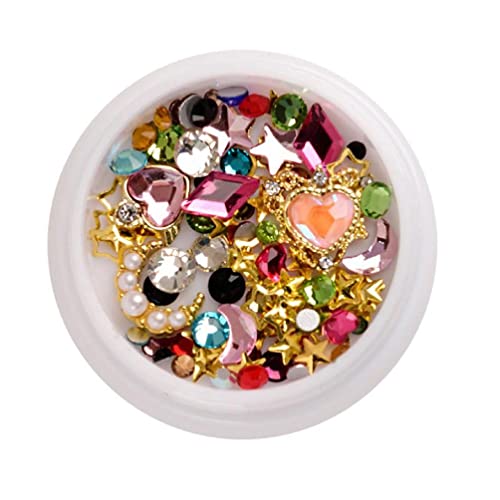 huiouer Nail Art Decals For sailor Moon Star Nail Charms Gold Metal Nail Studs And Rhinestones Nail Plates For Studs nail studs and rhinestones von huiouer