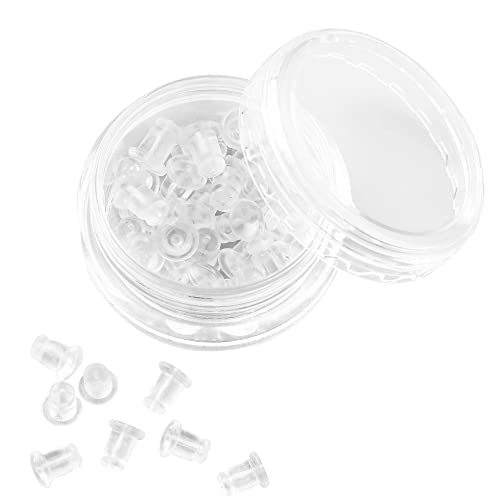 Silikon-Ohrring-Verschlüsse, weiche, transparente Ohrring-Verschlüsse für Ohrstecker, hypoallergene Gummi-Ohrringe, Verschlüsse, Ersatz für Frauen (30 Stück) von hulubo
