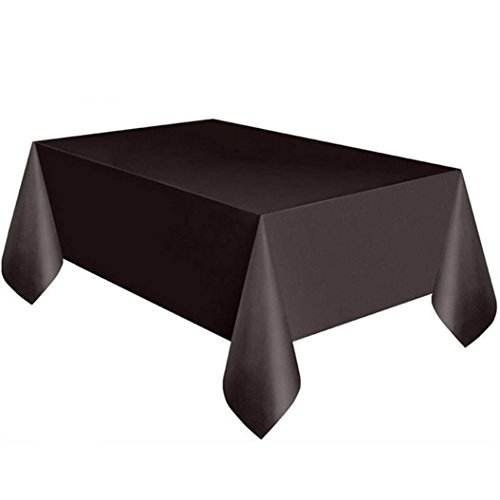 hunpta Tischdecken aus Kunststoff, rechteckige, große und einfach zu reinigende Party-Tischdecke Schwarz von hunpta
