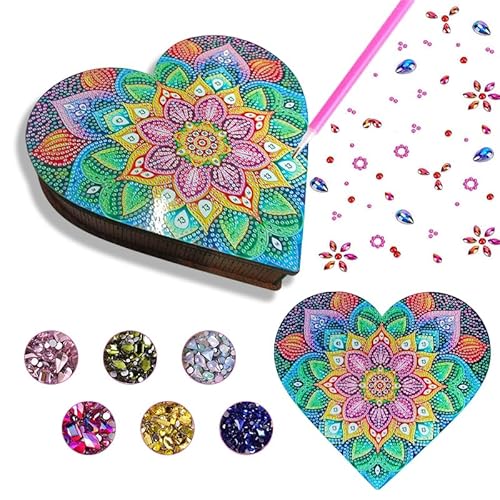 Huotflame Diamond Painting Holz Schmuckkästchen DIY Bastelset – Schmuckkästchen Mädchen, diamond painting kinder, bastelset kinder ab 6 jahre, geschenk mädchen 8 jahre, mädchen geschenke 10 jahre – Kr von huoflame