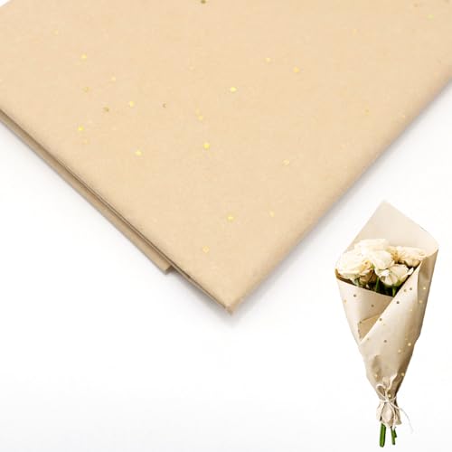Huotflame Glitter Seidenpapier Braun 10 Blatt - 50x66cm Geschenkpapier Tissue Paper - Glitzerpapier Verpackungspapier für Blumensträuße, Geschenke, Weinflaschen, Kleidung, Bastelbedarf von huoflame