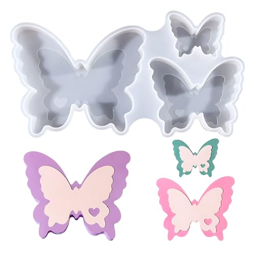 Huotflame Silikonformen Gießformen Schmetterling – 3D Schmetterlingsform in Groß, Mittel, Klein – Silikonform Frühling DIY Dekoration, Epoxidharz, Gips, Wachs – Perfekt für Haus, Garten, Kinderbasteln von huoflame