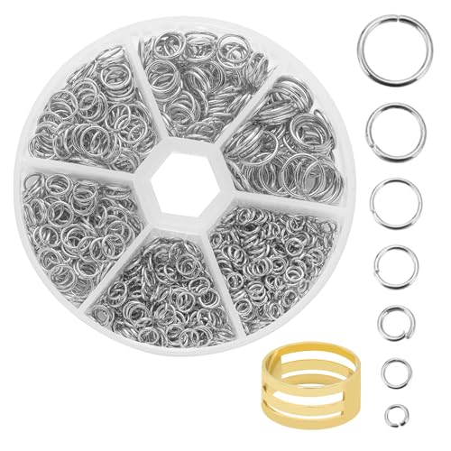 Hurifeng DIY Schmuck Zubehör Set – Schmuckherstellung Materialbox mit Öffnungsringen, ideal für Ohrringe, Halsketten, Armbänder, Anhänger (Silber) von hurifeng