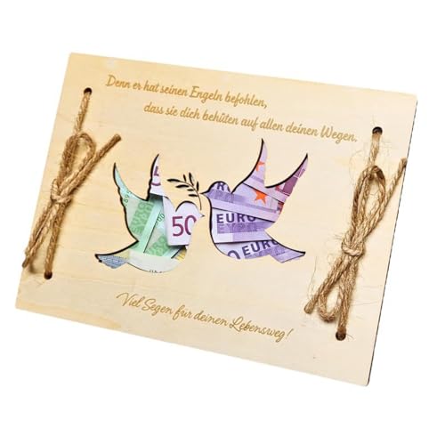 Hurifeng Holz Geldgeschenk Geburtstag - Kreative Geldgeschenk Verpackung aus Lindenholz - Einzigartiges Geburtstagsgeschenk für Männer und Frauen (Taube) von hurifeng