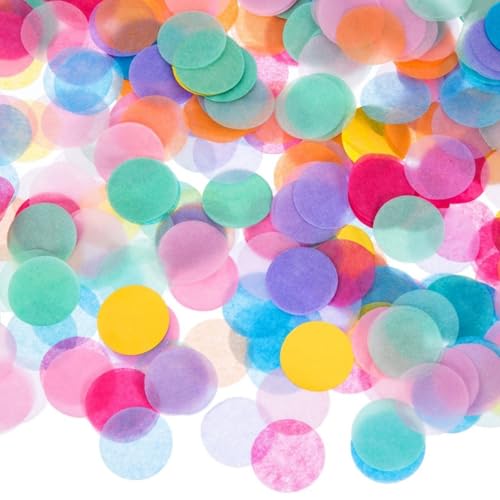Hurifeng Konfetti Bunt 2.5cm - Papierkonfetti rund 50g Streudeko Mehrfarbig - Dekoration für Geburtstag Hochzeit Party, Streudeko Tischdeko Luftballons von hurifeng