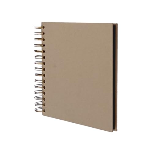 Hurifeng Spiral Scrapbook DIY Fotoalbum – Ringbuch Album, dickes Kraftpapier, Spiralbindung, Kartenflip-Design, personalisiert (Braun) von hurifeng