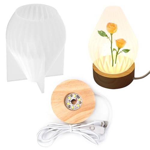 Einzigartige ovale Lampen - Wunderschöne kugelförmige Epoxid-Lampenformen; Inklusive Silikon und Gießformen; Ovale Silikon-Gießformen für DIY-Projekte LED-Birnenförmige Lampen von hurifeng