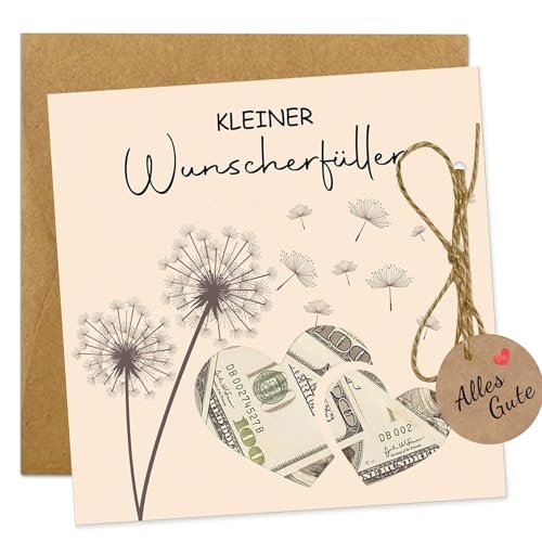 hurifeng Hochzeit Geldgeschenk Karte für Mädchen Jungen - Taufgeschenke, Kommunion Geschenke mit Umschlag, Kreative DIY Geschenke zur Geburt, Personalisierte Glückwunschkarte, Premium Qualität von hurifeng
