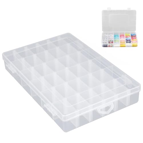 hurifeng Sortierbox - Praktischer Kleinteile Organizer mit 36 variablen Fächern für Bügelperlen； Aufbewahrungsbox für Schmuck；Schrauben und Mini-Accessoires von hurifeng