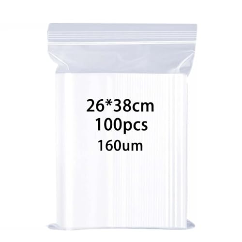 huruirui 26x38cm Druckverschlussbeutel 160μm Verdicken Groß Wiederverschließbare Beutel Zipper Beutel Klarsichttüten Kann Büro Kleidung Reisen Aufbewahrung von huruirui