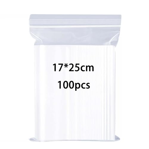 huruirui Druckverschlussbeutel 17X25cm Wiederverschließbare Durchsichtige Zipper Beutel Plastikbeutel Klein Verschlussbeutel Kleine Plastiktüten Wasserdichter 100Stück von huruirui