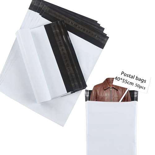 huruirui Versandtaschen 40x55cm Plastik Versandbeutel Blickdicht Selbstklebend Versandtaschen Warensendung Versandtüten für Kleidung Logistikverpackungen Transport Verpackungskarton 50Stück von huruirui