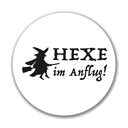 Huuraa Aufkleber Hexe im Anflug Sticker 10cm mit witzigem Motiv Geschenk Idee für Freunde und Familie von huuraa