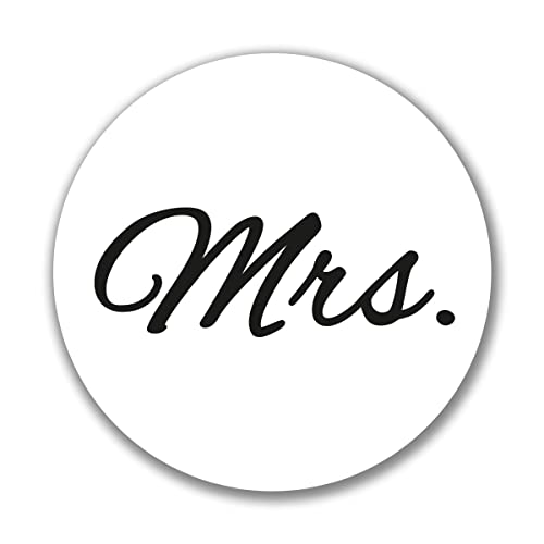 Huuraa Aufkleber Mrs. Schriftzug Sticker 10cm mit Motiv Hochzeits Geschenk Idee für Freunde und Familie von huuraa