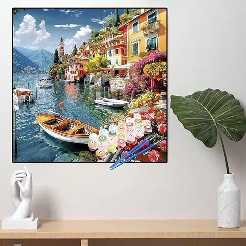 Malen Nach Zahlen Boot Malen Nach Zahlen Erwachsene Kleine Stadt Painting by Numbers Adult,DIY Handgemalt Ölgemälde set Mit Pinsel/Acrylpigment,Farbe Leinwand Bastelset,Dekor Geschenke 70x70cm YL92 Malen Nach Zahlen Boot Malen Nach Zahlen Erwachsene Kleine Stadt Painting by Numbers Adult,DIY Handgemalt Ölgemälde set Mit Pinsel/Acrylpigment,Farbe Leinwand Bastelset,Dekor Geschenke 70x70cm YL92 von huuyaofaa
