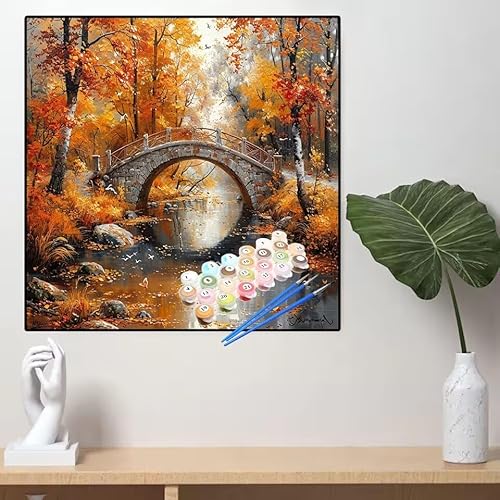 Malen Nach Zahlen Brücke Malen Nach Zahlen Erwachsene Herbst Painting by Numbers Adult,DIY Handgemalt Ölgemälde set Mit Pinsel/Acrylpigment,Farbe Leinwand Bastelset,Home Dekor Geschenke 60x60cm YL654 Malen Nach Zahlen Brücke Malen Nach Zahlen Erwachsene Herbst Painting by Numbers Adult,DIY Handgemalt Ölgemälde set Mit Pinsel/Acrylpigment,Farbe Leinwand Bastelset,Home Dekor Geschenke 60x60cm YL654 von huuyaofaa