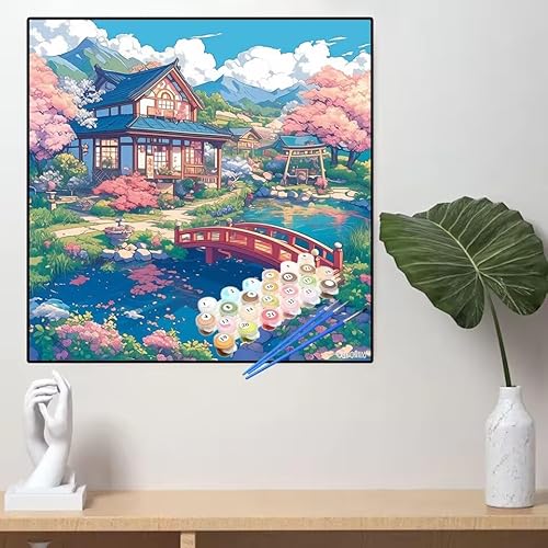 Malen Nach Zahlen Japan Malen Nach Zahlen Erwachsene Brücke Painting by Numbers Adult,DIY Handgemalt Ölgemälde set Mit Pinsel/Acrylpigment,Farbe Leinwand Bastelset,Home Dekor Geschenke 55x55cm YL690 Malen Nach Zahlen Japan Malen Nach Zahlen Erwachsene Brücke Painting by Numbers Adult,DIY Handgemalt Ölgemälde set Mit Pinsel/Acrylpigment,Farbe Leinwand Bastelset,Home Dekor Geschenke 55x55cm YL690 von huuyaofaa