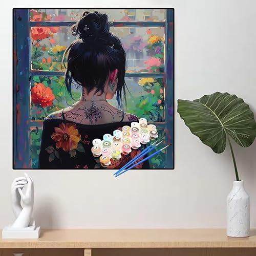 Malen Nach Zahlen Malerei Malen Nach Zahlen Erwachsene Blume Painting by Numbers Adult,DIY Handgemalt Ölgemälde set Mit Pinsel/Acrylpigment,Farbe Leinwand Bastelset,Home Dekor Geschenke 30x30cm YL27 von huuyaofaa