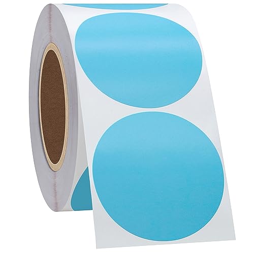 Hycodest Runde Thermo-Aufkleber, selbstklebende runde Mehrzweck-Thermodirektetiketten für Etikettendrucker, 5,1 cm großer Kreis, 750 Etiketten, Hellblau von hycodest