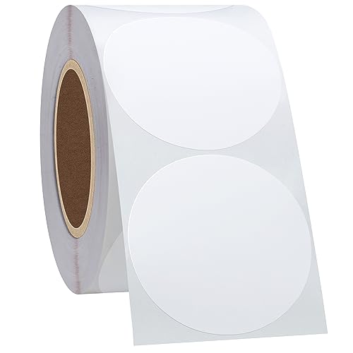 Hycodest Runde Thermo-Aufkleber, selbstklebende runde Mehrzweck-Thermodirektetiketten für Etikettendrucker, 5,1 cm großer Kreis, 750 Etiketten, Weiß von hycodest