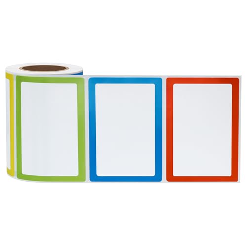 Hycodest Namensaufkleber, 85 x 55 mm, selbstklebend, für Kleidung, Büro und Schule (bunt) von hycodest