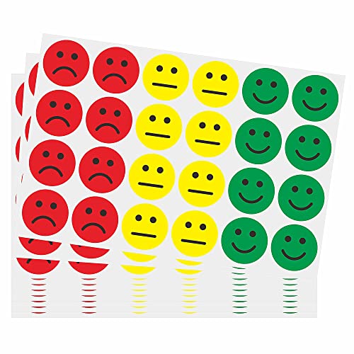 Hycodest Glückliches/trauriges Lächeln Gesicht Verhalten Emotion Aufkleber, rot/gelb/grün, 480 Aufkleber Hycodest Glückliches/trauriges Lächeln Gesicht Verhalten Emotion Aufkleber, rot/gelb/grün, 480 Aufkleber von hycodest