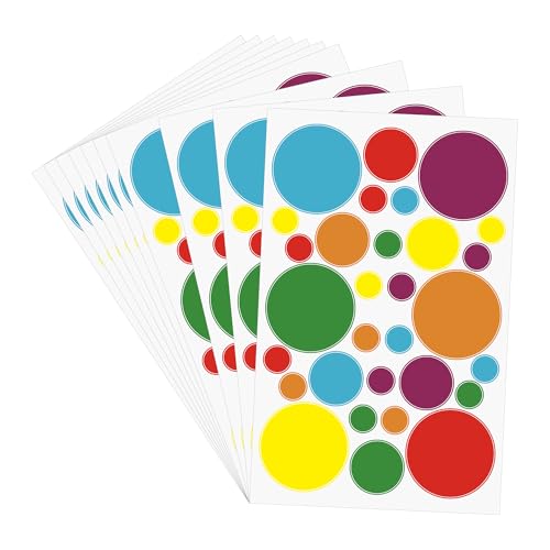 Hycodest Klebeetiketten, verschiedene Größen und Farben, Punkte, selbstklebend, 10 Blatt Hycodest Klebeetiketten, verschiedene Größen und Farben, Punkte, selbstklebend, 10 Blatt von hycodest