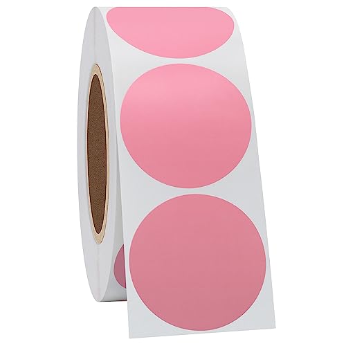 Hycodest Kreis Thermo Aufkleber Etiketten, Mehrzweck Selbstklebend Runde Direkt Thermoetiketten für Etiketten Drucker 1000 Etiketten (Pink, 38mm) von hycodest