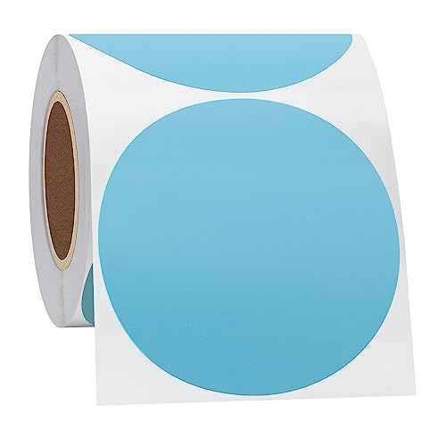 Hycodest Kreis Thermo Aufkleber Etiketten, Mehrzweck Selbstklebend Runde Direkt Thermoetiketten für Etiketten Drucker 350 Etiketten (Blue, 76mm) von hycodest