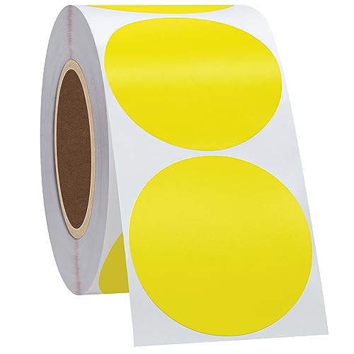 Hycodest 5,1 cm Kreis Thermo Aufkleber Etiketten, Mehrzweck-Selbstklebend, runde Direkt-Thermo-Etiketten für Etiketten, Drucker, 750 Etiketten, Gelb von hycodest